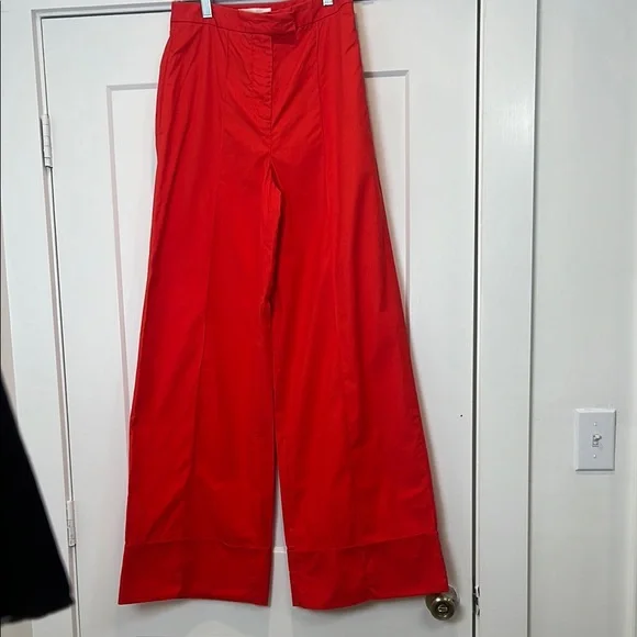 Anthropologie Red Wide Leg Pants - Picture 4 of 11